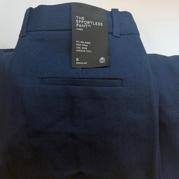 Aritzia Pants - Aritzia The Effortless Pant Linen Wide Leg in Navy Blue